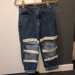 Jeans with cut outs- worn once!